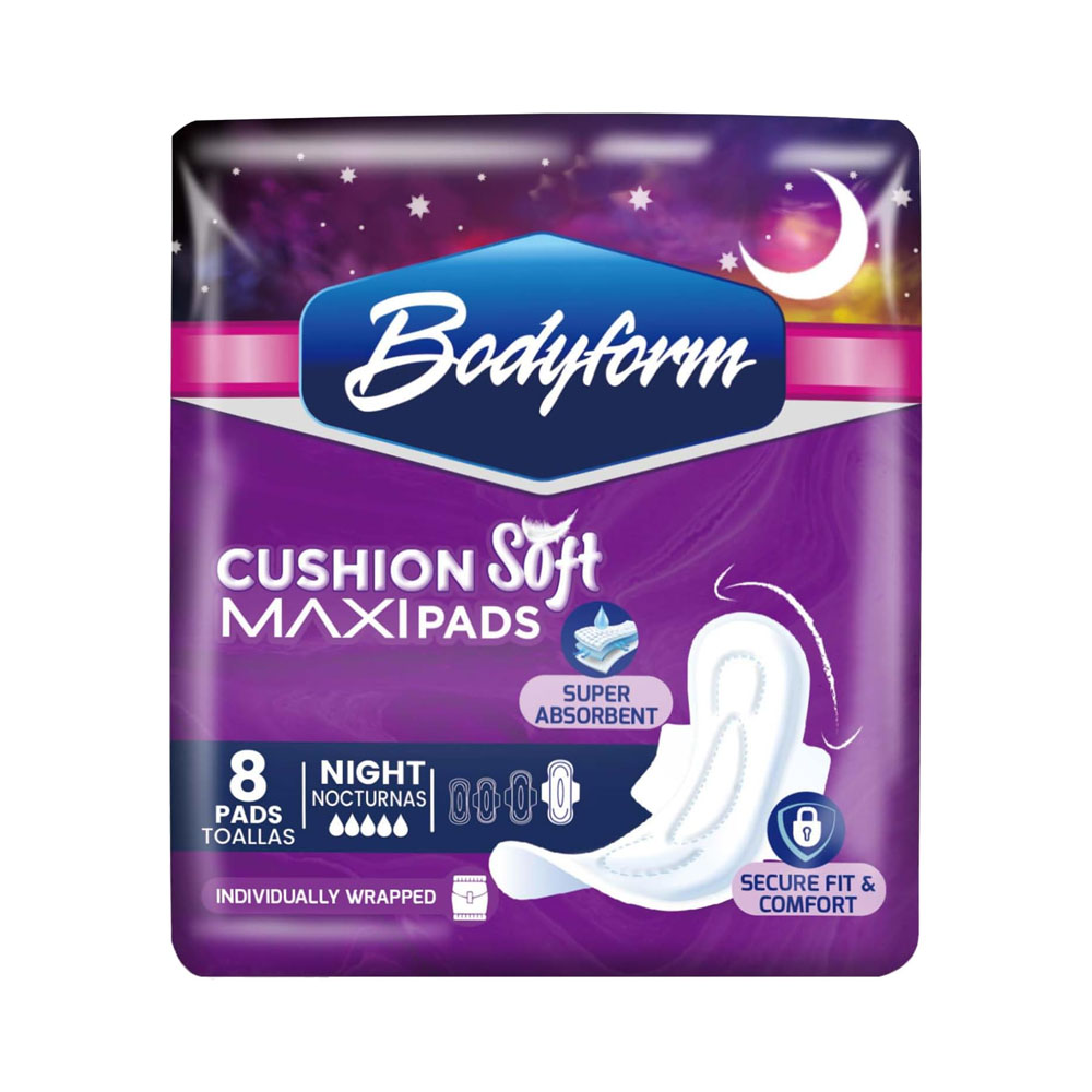 BF01569 Bodyform Cushion Soft Night Time Maxi Pads24/8 cs
