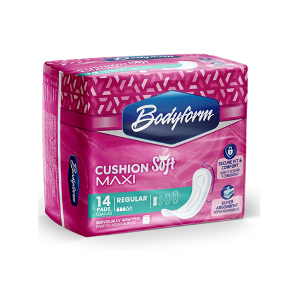 BF01566 Bodyform Cushion Soft Regular Maxi Pads   24/14 cs