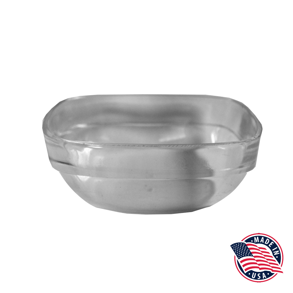 460 Clear 6" Square Plastic Bowl 24/cs - 460 CLEAR 6" SQUARE BOWL