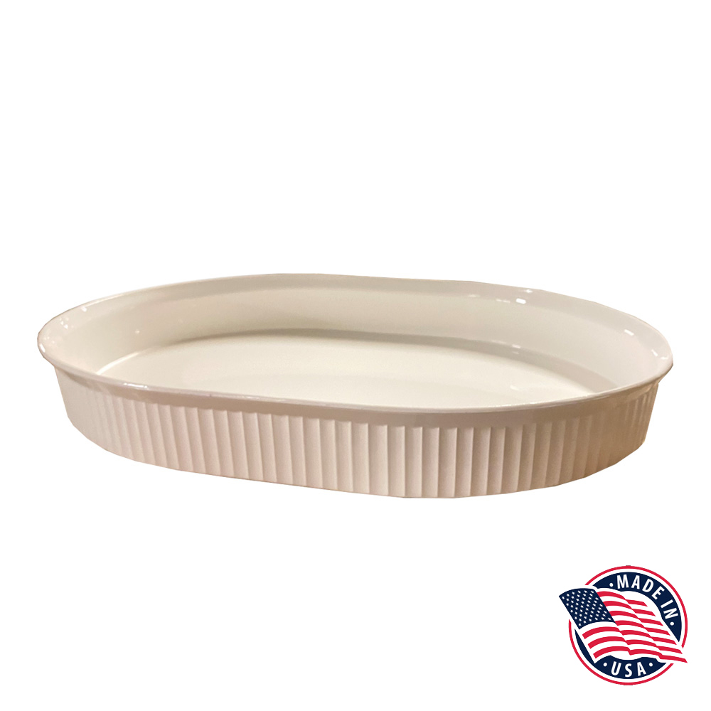 1018SAN White 10"x18"x3" 10 qt. Oval Crock 6/cs