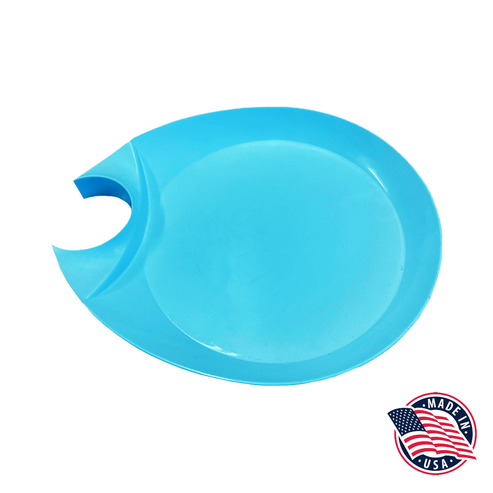 1202 Marine Blue Buff Plate w/ Cup Holder 24/cs