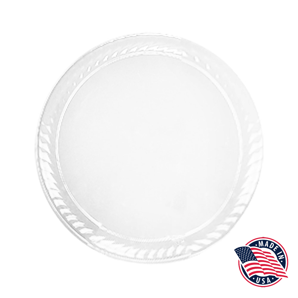 1236 White 16" Scalloped Edge Tray 25/cs - 1236 WHT 16" RND SCLPDEDG TRAY