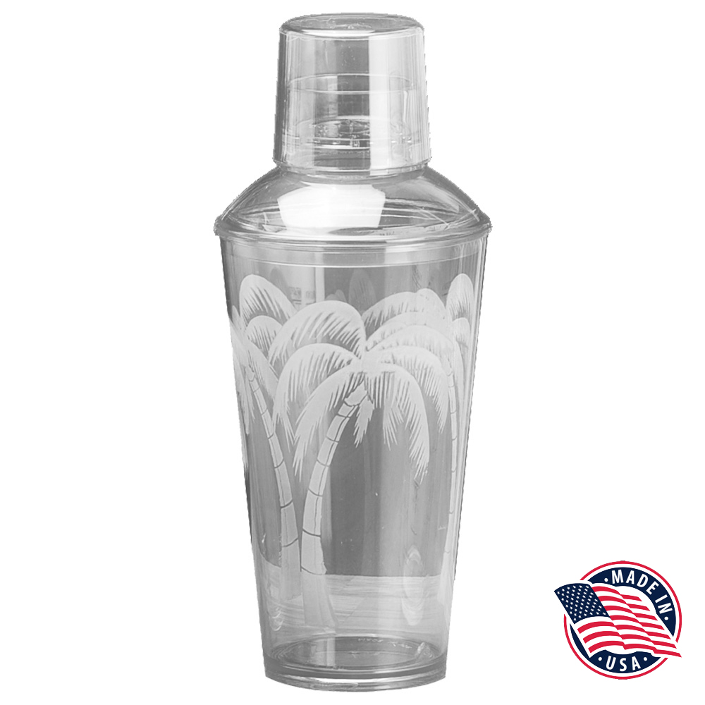 7256 Clear 16 oz. Martini Shaker w/ Palm Tree     24/cs