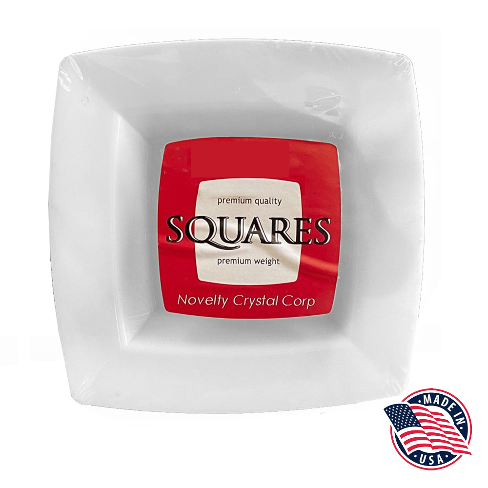 50/10 White 12 oz. Square Polystyrene Light WeightBowl 12/10 cs