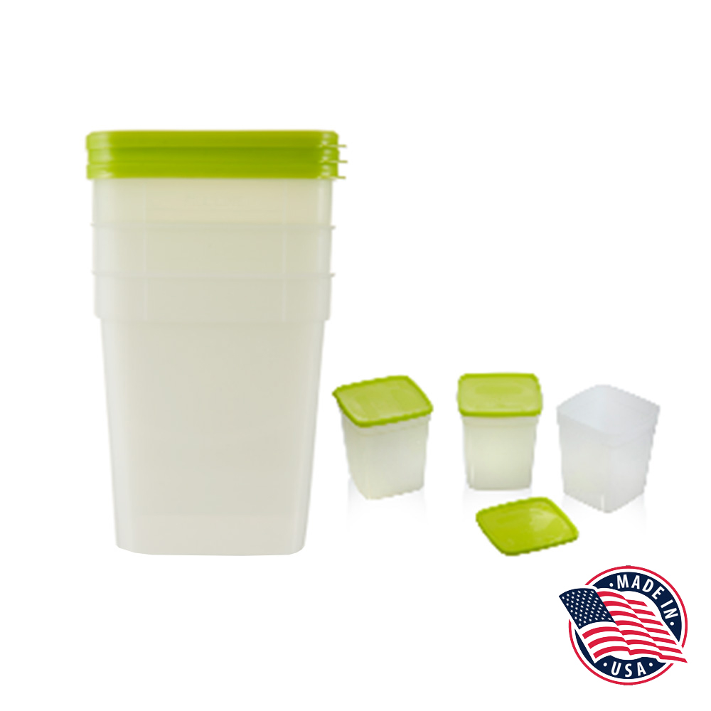 04405  Translucent 1 Qt. Freezer Storage w/Lime Lid 3 pk 6/3 cs