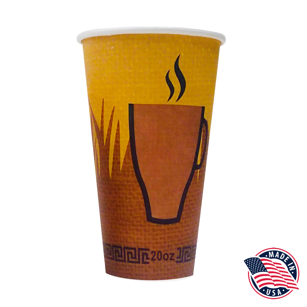 FC20HC Printed  20 oz. Poly Coated Paper Hot Cup 25/20 cs - FC20HC 20z 'FRESH CUP' HOT CUP