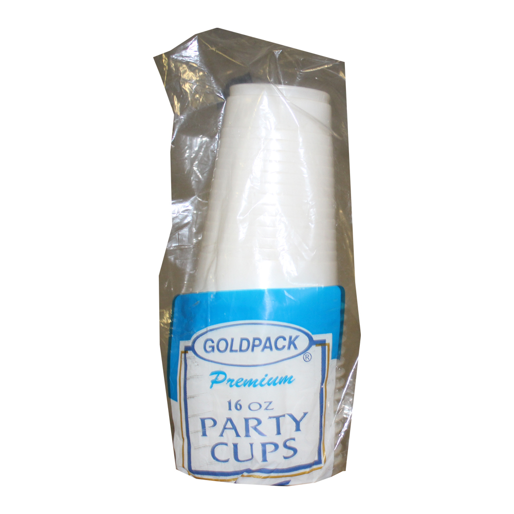 GOLDPACK White 16 oz. Polypropylene Cups 24/16 cs