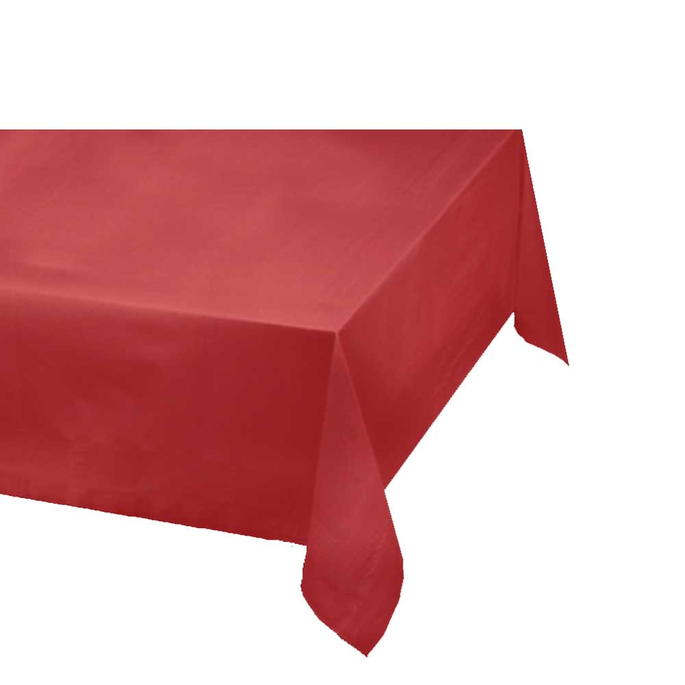 112001 Red 54"x108" Rectangular Plastic Table Cover 12/cs - 112001 RED 54X108 PLAS TBLCVR