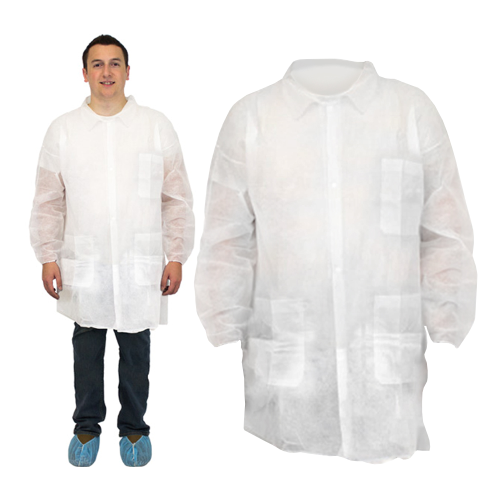 M1730-E-W-2X White 2 XL Lab Coat w/3 Pockets   30/cs - M1730-E-W-2X 2X WH LABCT 3POCK