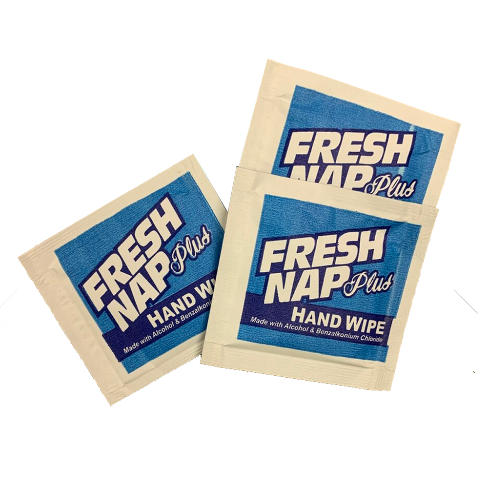 6700401 Fresh Nap Plus 5"x8" Hand Wipes w/Alcohol & Benzalkonium Chloride 1000/cs