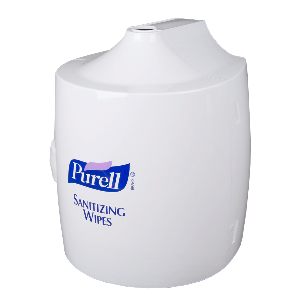 9019-01 Purell White Sanitizing Wipes Wall Center Pull Dispenser 1 ea. - 9019-01 PURELL LG WALLWIPR.DSP