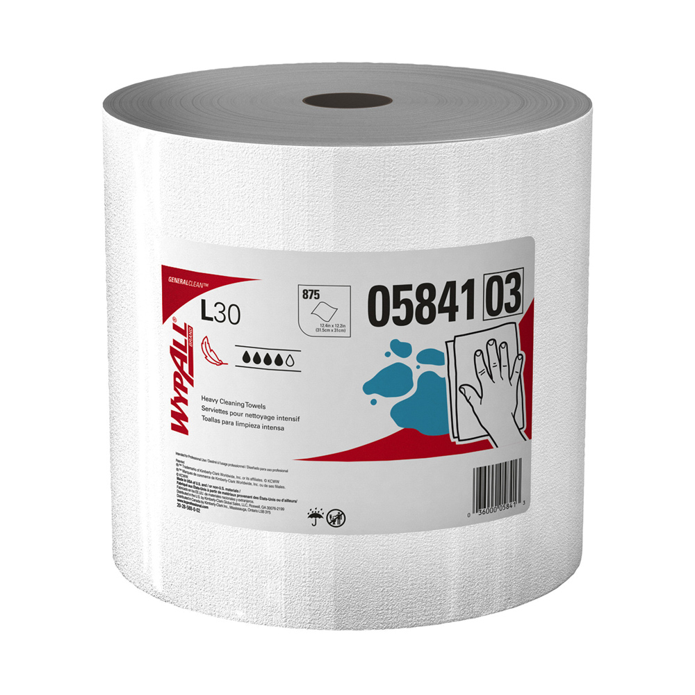 05841 Wypall White 13.4"x12.4" L30 Jumbo Roll 875 Heavy Wipers 1 Roll - 05841 KC JUMBO ROLL WYPALL L30