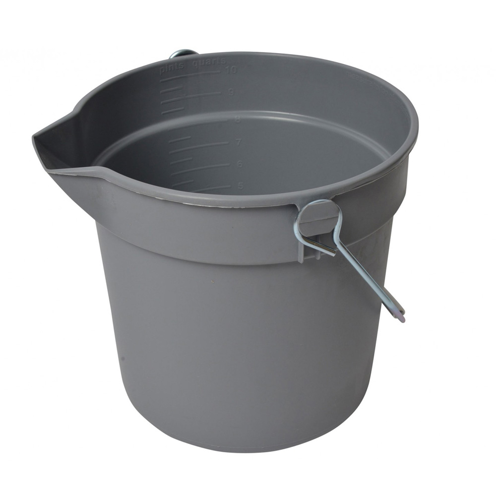 1210GRAY, Grey 10 Qt. Mop Bucket w/Handle 1 ea. - 1210GRAY 10QT BUCKET W/HANDLE