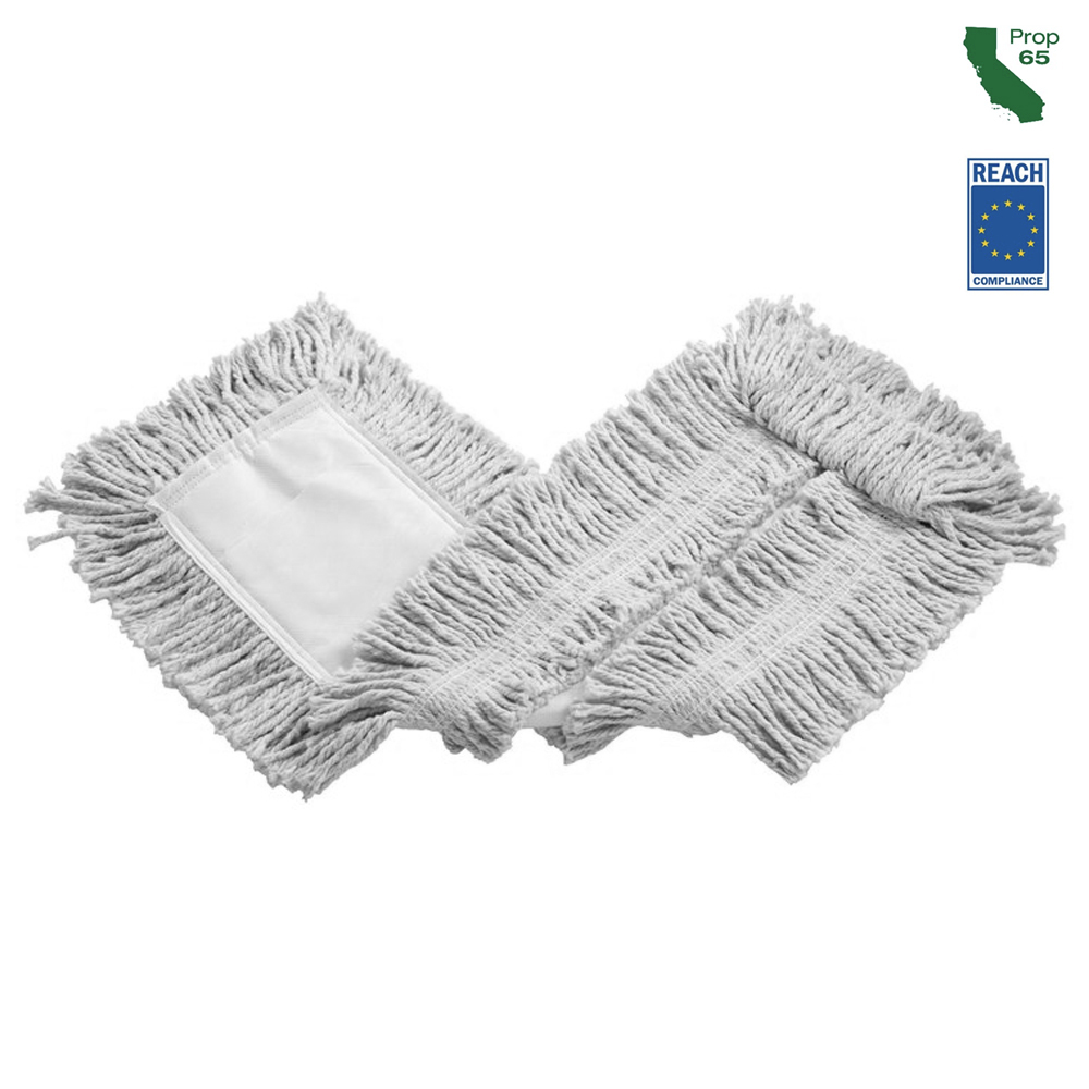 3536 White 5"x36" Cut End Disposable Cotton Dust Mop 1 ea. - 3536 WH DISP 5X36 CUTENDDUSTMP