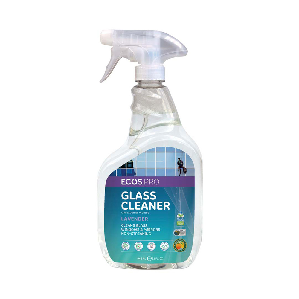 PL9300/6 Ecos Pro 32 oz. Glass Cleaner RTU Trigger Spray w/Lavender Scent 6/cs - PL9300/6 LAVENDER GLASSCLNR QT