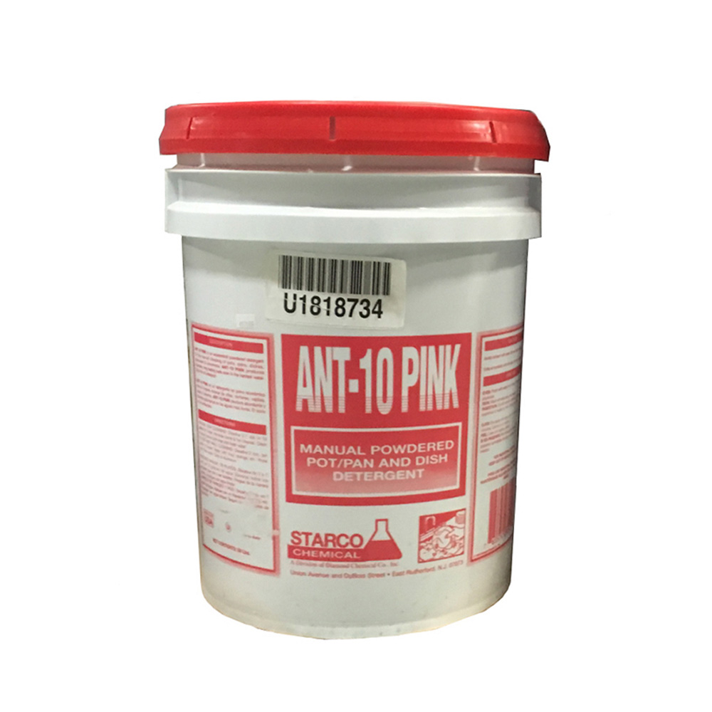 ANT-10  Pink  5 Gal. Dish Detergent Powder 1 pl. - ANT-10 PINK DISH POWDER 50#