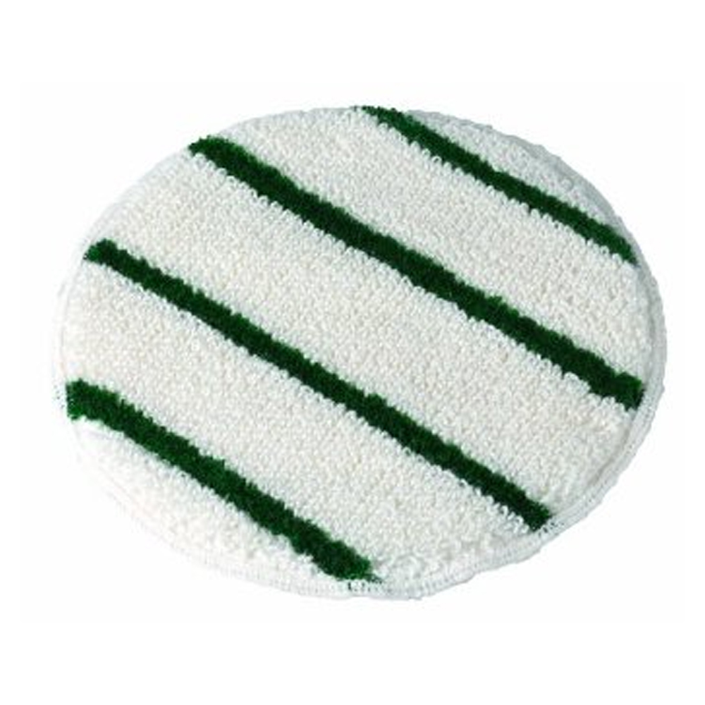 16703319 White 19" Carpet Bonnet Pad w/Stripe 6/cs - 16703319 19"CRPTBONET W/STRIPE