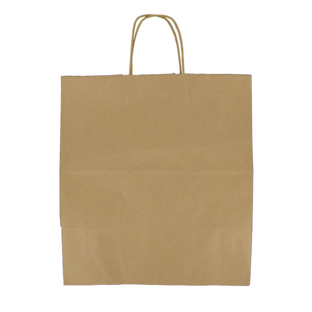 87145 Super Royal Shopping Bag 70 lb. Kraft 14"x10"x15.75" Handle Paper 200/bx. - 87145 KFT SUPERROYAL SHOPNG BG