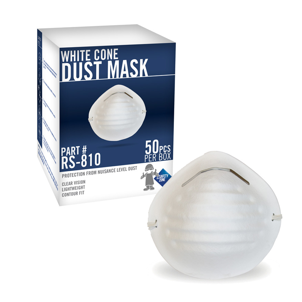 RS-810 RD White Cone Safety Dust Mask 50/cs - RS-810 RD SAFETY DUST MASK
