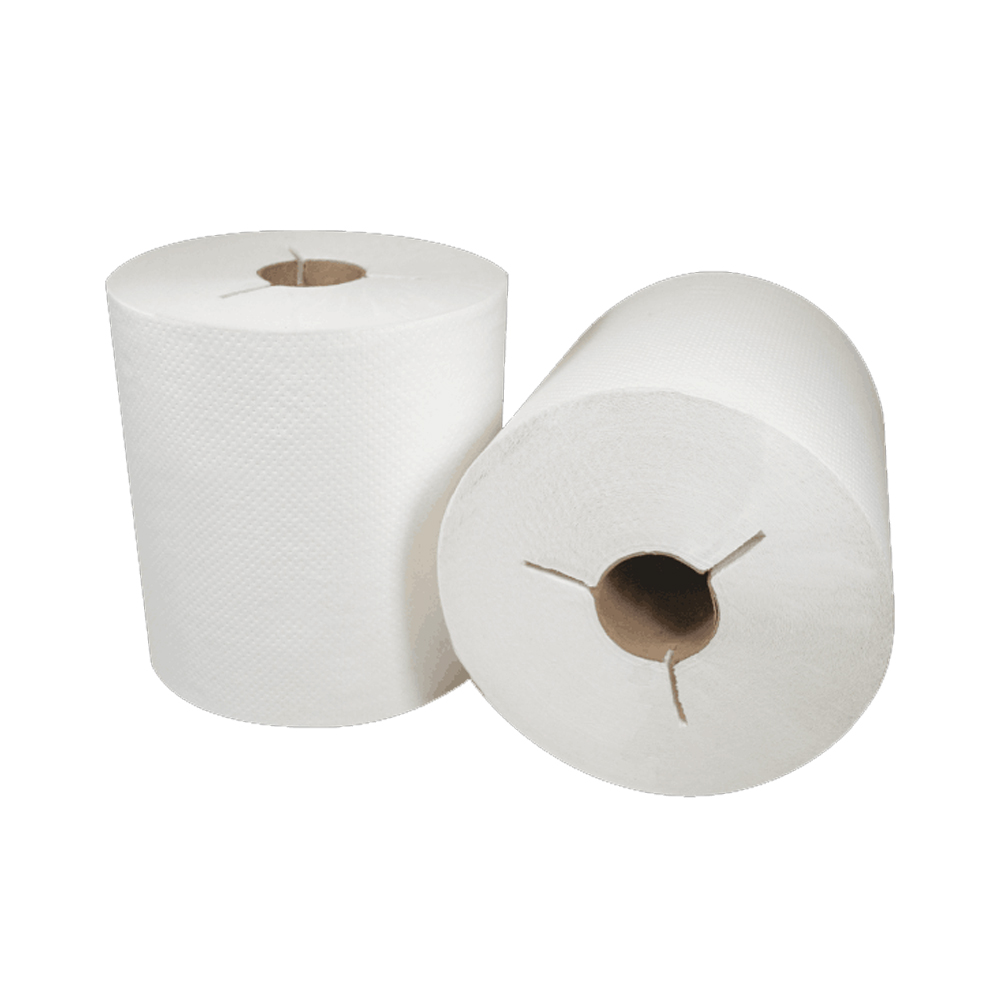 400WY White 8"x800' Y-Notch Hard Wound Roll Towel 6/cs