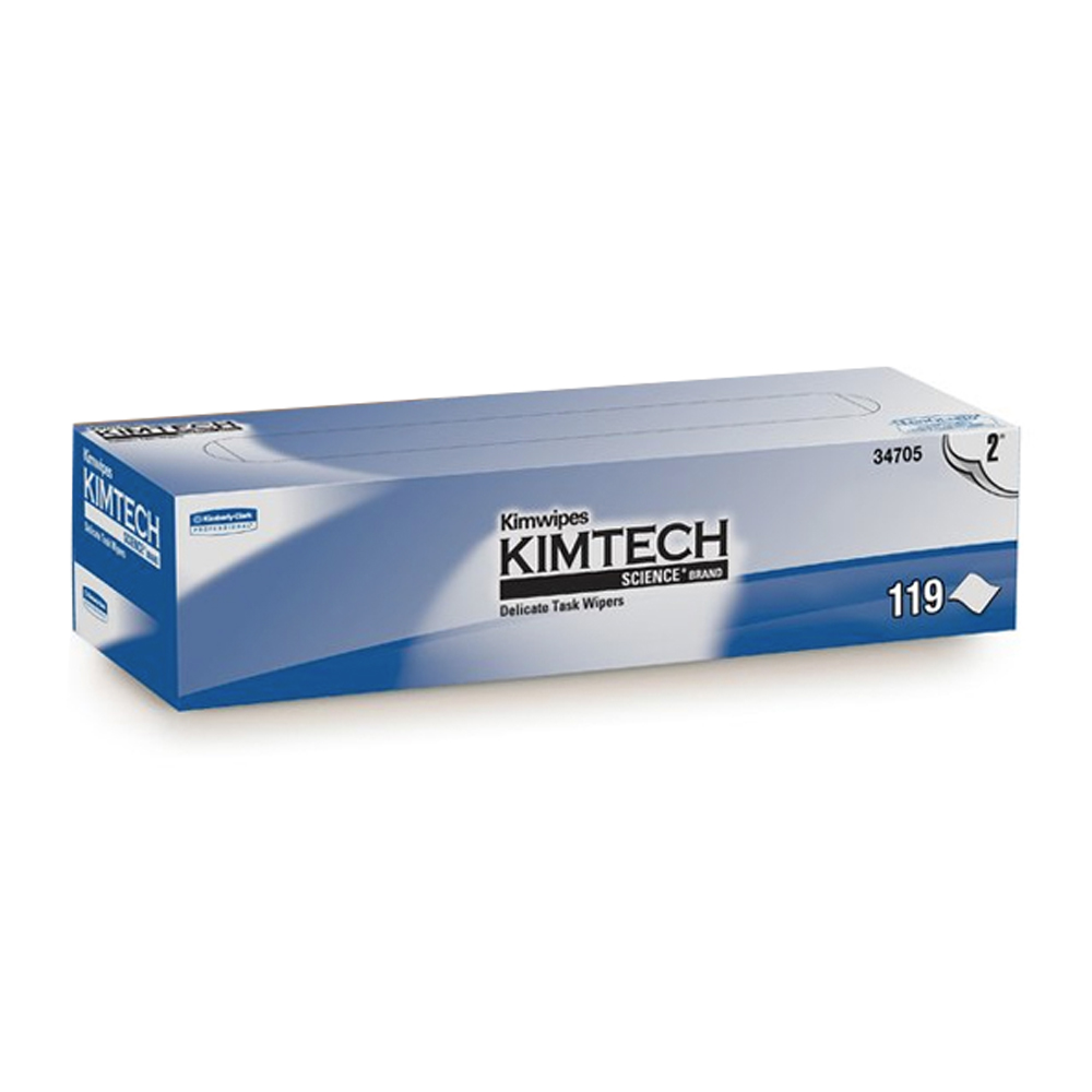 34705 Kim Wipes White 11.23"x12.3" 2 ply Delicate Task Wipes 15/120 cs - 34705 WH KIMTECH DELICATE WIPE