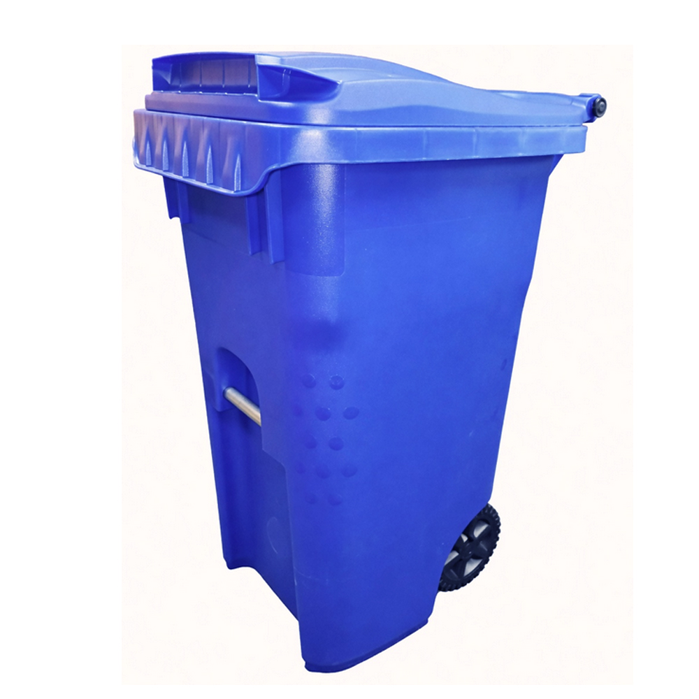 10554575 Blue 45 Gallon Recycling Trash Bin w/ Tilt and Wheels 1 ea.