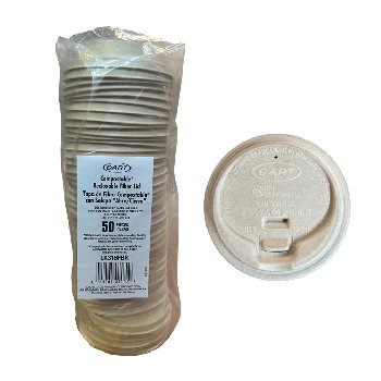 LK316FBR 10-24 oz Compostable Reclosable Fiber Lid 20/50 cs