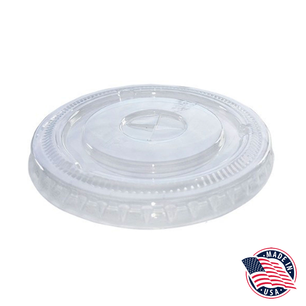 PTFL0809 Clear PET Flat Slotted Lid 20/50 cs - PTFL0809 PET FLAT SLOTD LID