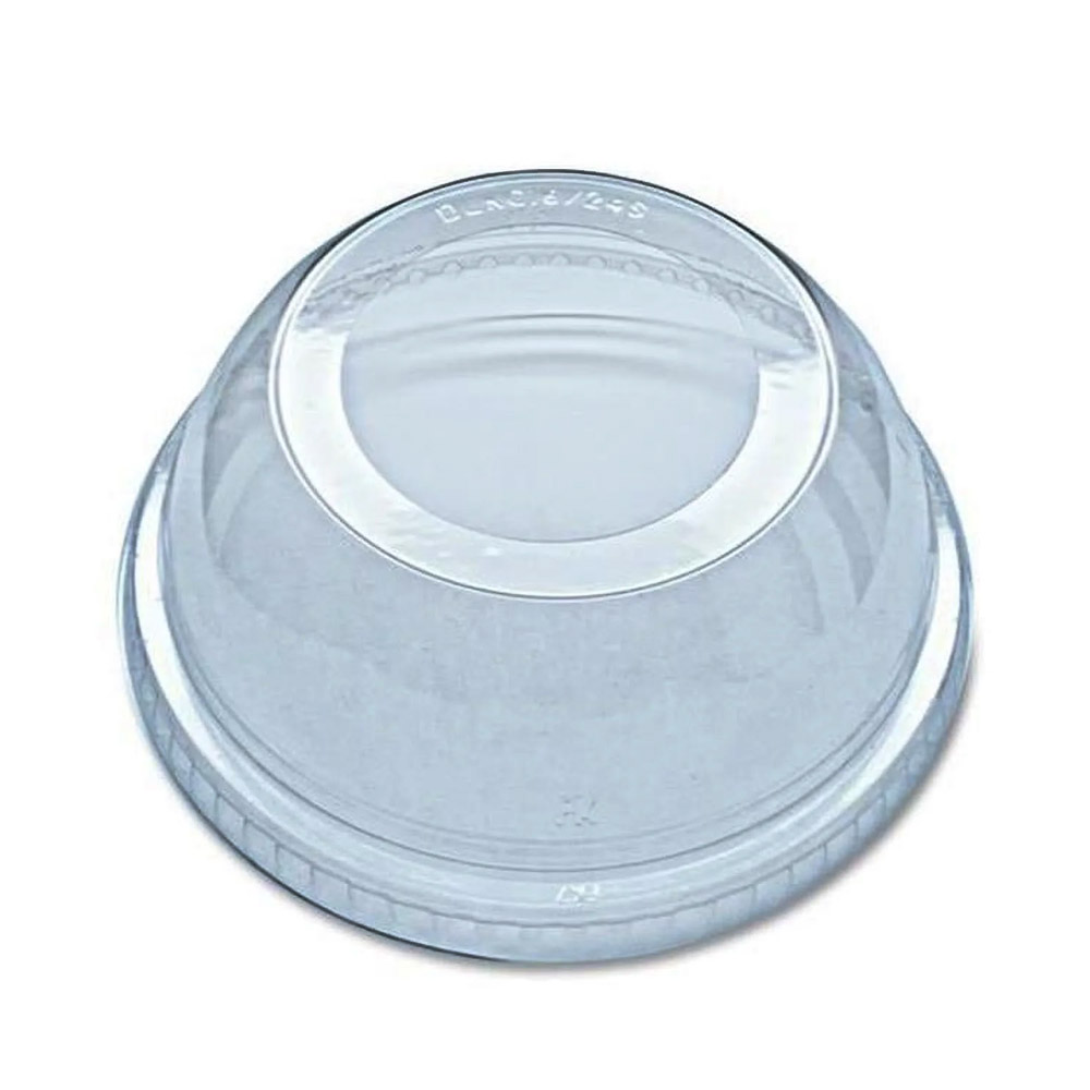 DLKC1624/9508058 Clear 5-24 oz. Plastic Dome Lid w/1" Hole 20/50 cs