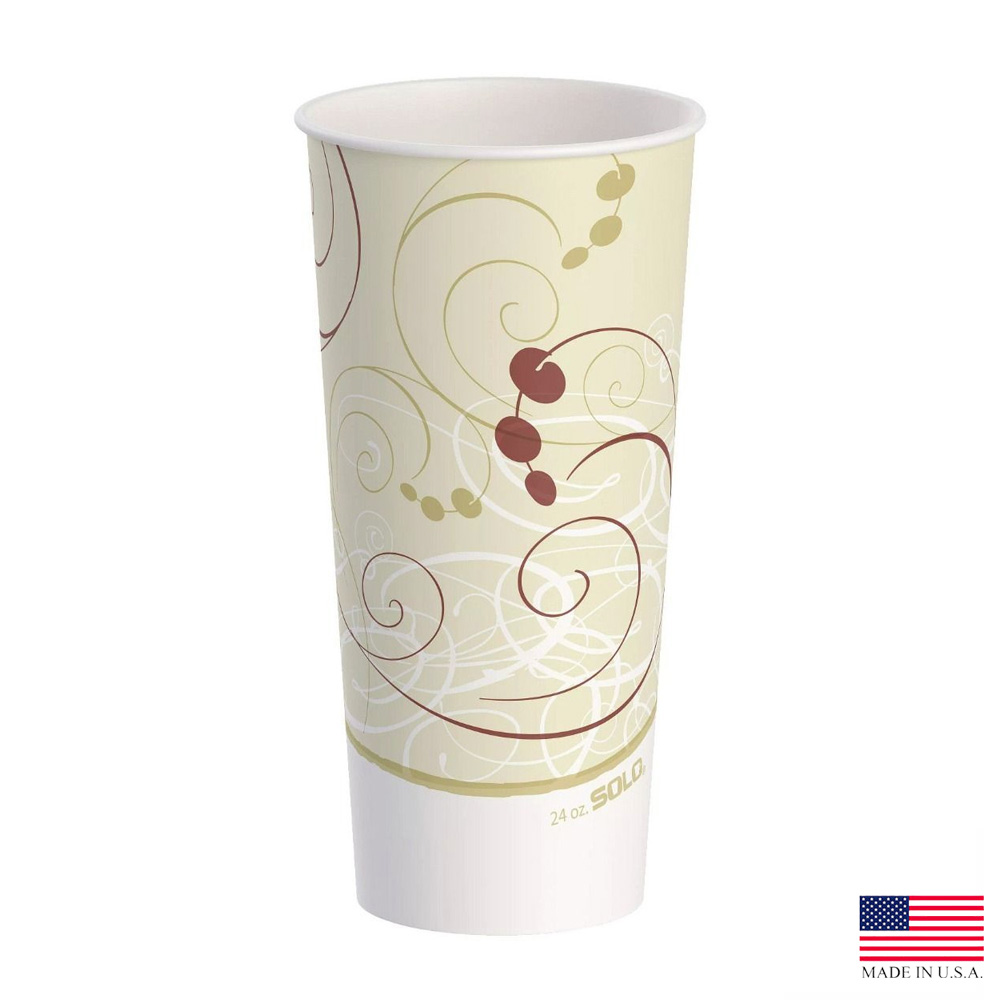 RP24TP-J8000 Symphony Design 24-26 oz. Double Sided Paper Cold Cup 20/50 cs - RP24TP-J8000 24-26z SYMPH CCUP