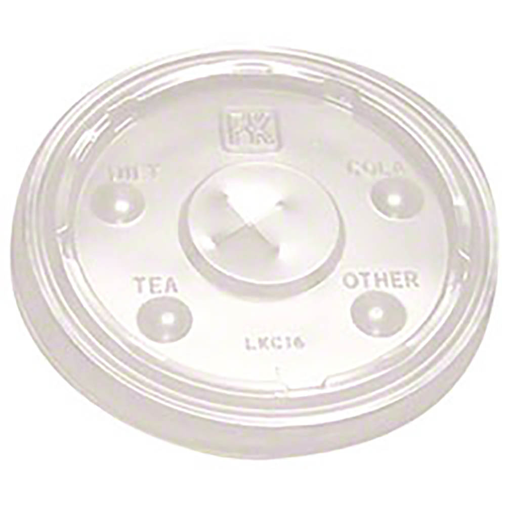 LS636FX/9508078 Clear 32 oz. Plastic Slotted Lid w/ID Buttons 1000/cs