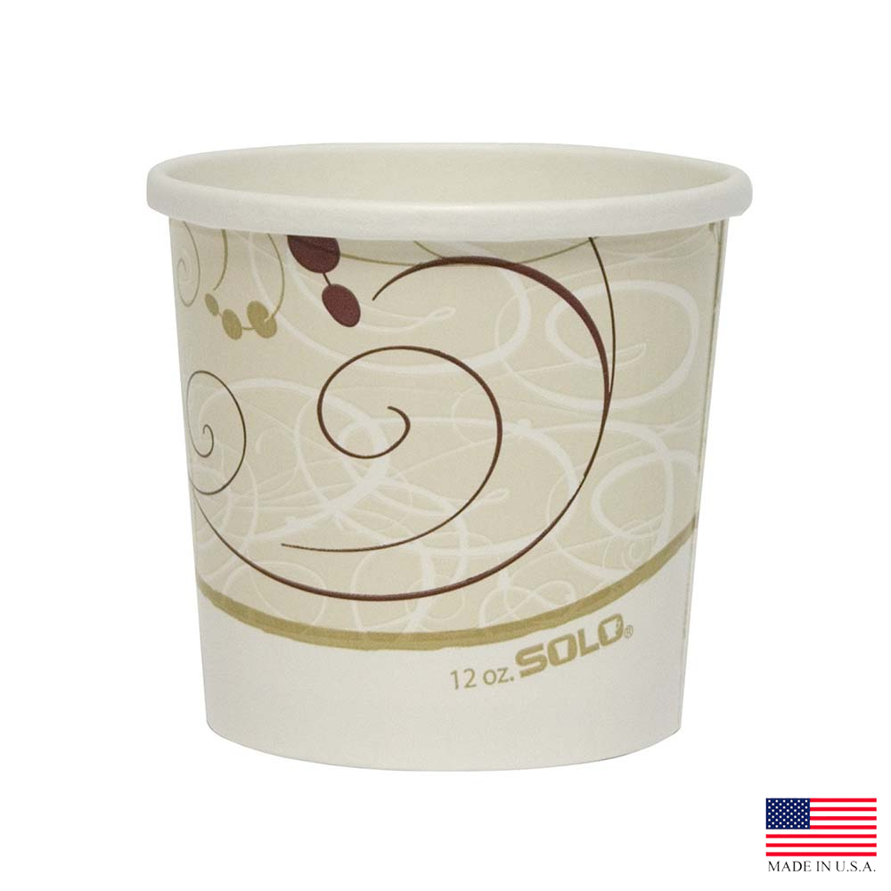 HS4125-J8000 Symphony Design 12 oz. Poly Coated Paper Soup Container  20/25 cs - HS4125-J8000 12z SYM SOUP CONT