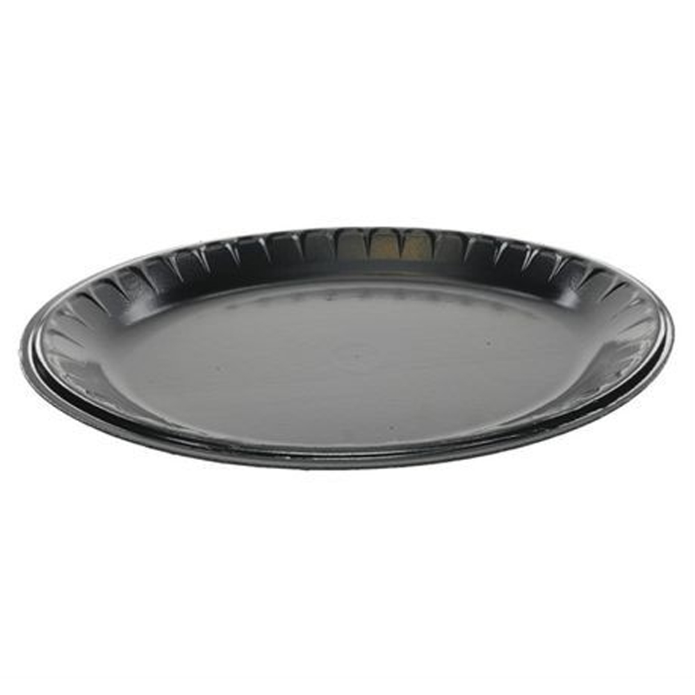 YTKB0047 Black 10"x12.5' Oval Laminated Foam Platter 600/cs - YTKB0047 10X12.5BLK LAMFMPLTTR