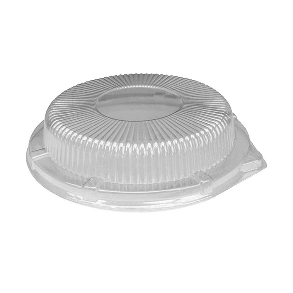 LD91 Clear 9" Round Plastic Dome Lid for Plate 250/cs - LD91 9" RD CLR DOME PLATE LID