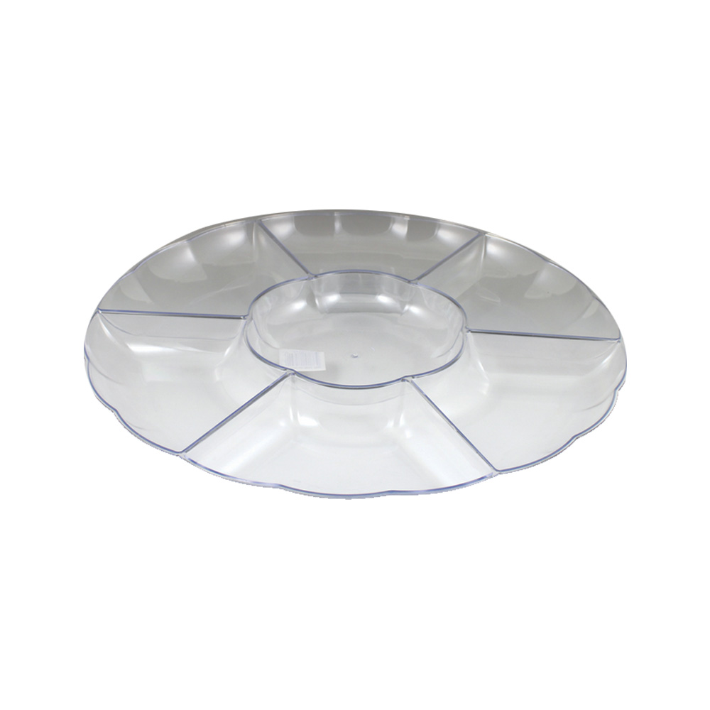 MPI10186C Sovereign Clear 18" Plastic Sectional Tray 12/cs - MPI10186C 18" CLR SECTION TRAY