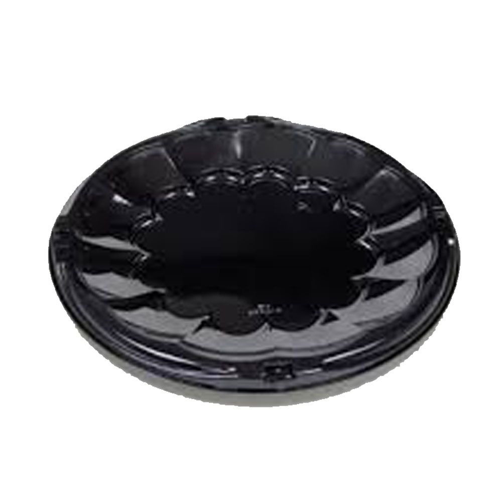 9812K Smartlock Black 12" Plastic Caterware Scalloped Tray 50/cs - 9812K BLK 12"S/LOCK CATER TRAY