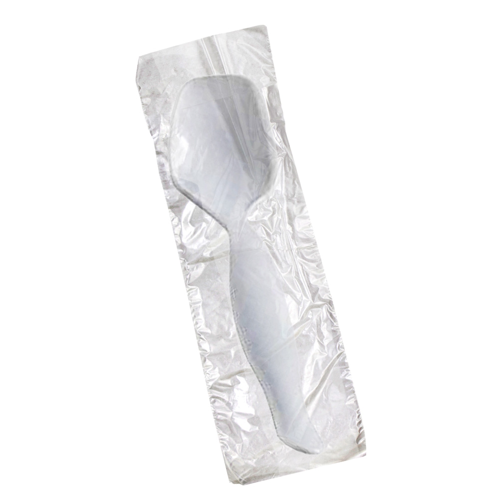 3302-WH Platter Pleasers White 8.5" Wrapped Plastic Serving Spoon 144/cs - 3302-WH WH 8.5" WRP SERV SPOON