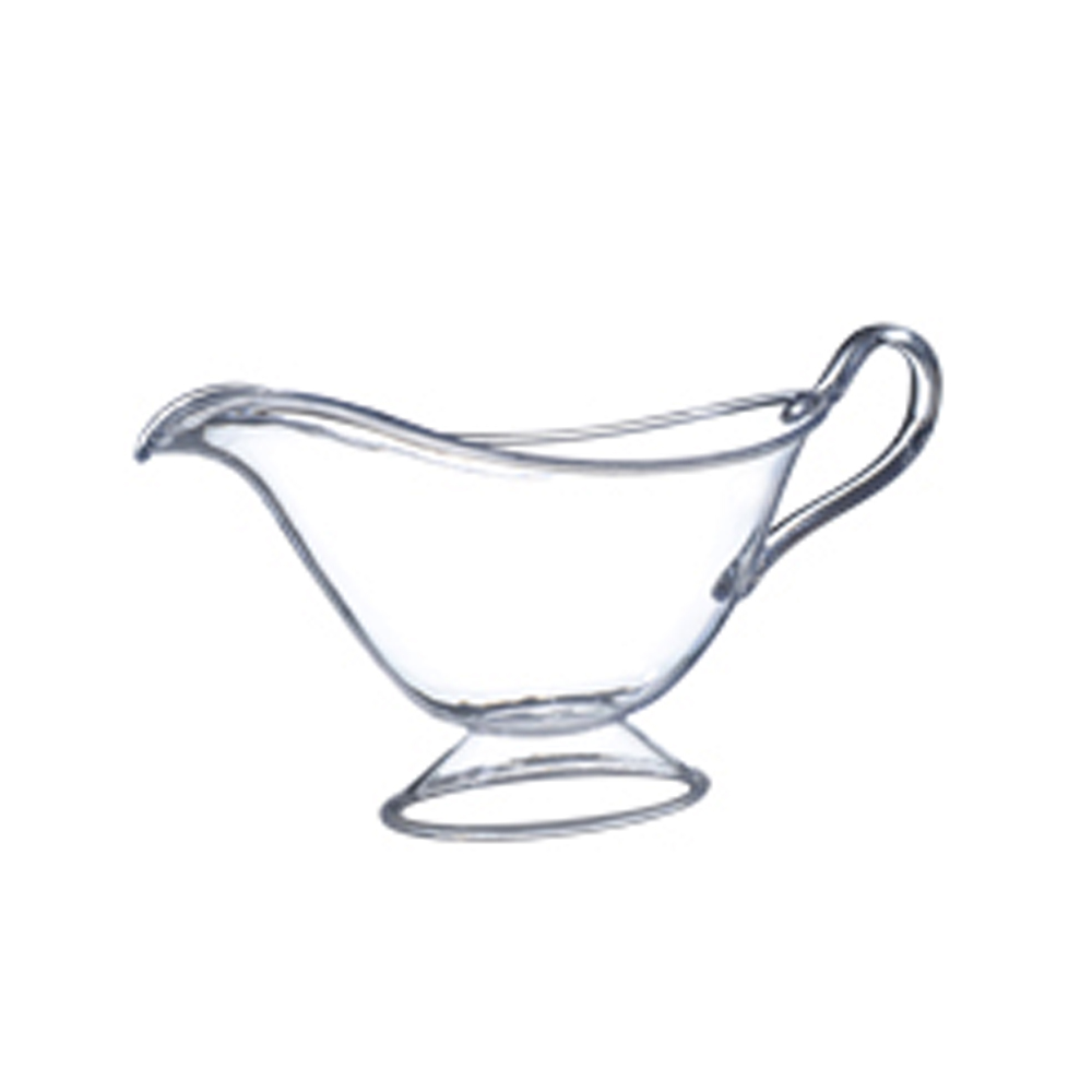 3700-CL Platter Pleasers Clear 16.9 oz. Plastic Gravy Serving Boat 12/cs