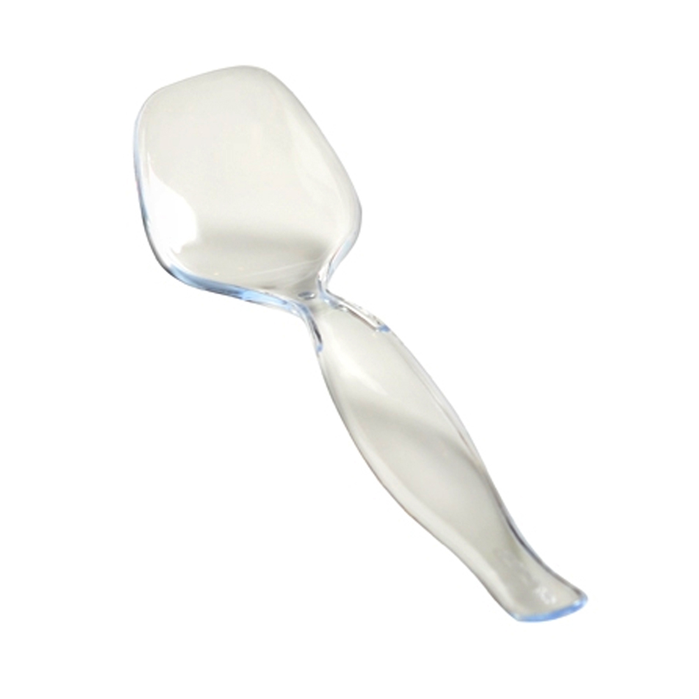 3302-CL Platter Pleasers Clear 8.5" Wrapped Plastic Serving Spoon 144/cs - 3302-CL 8.5"WRAP SERVING SPOON
