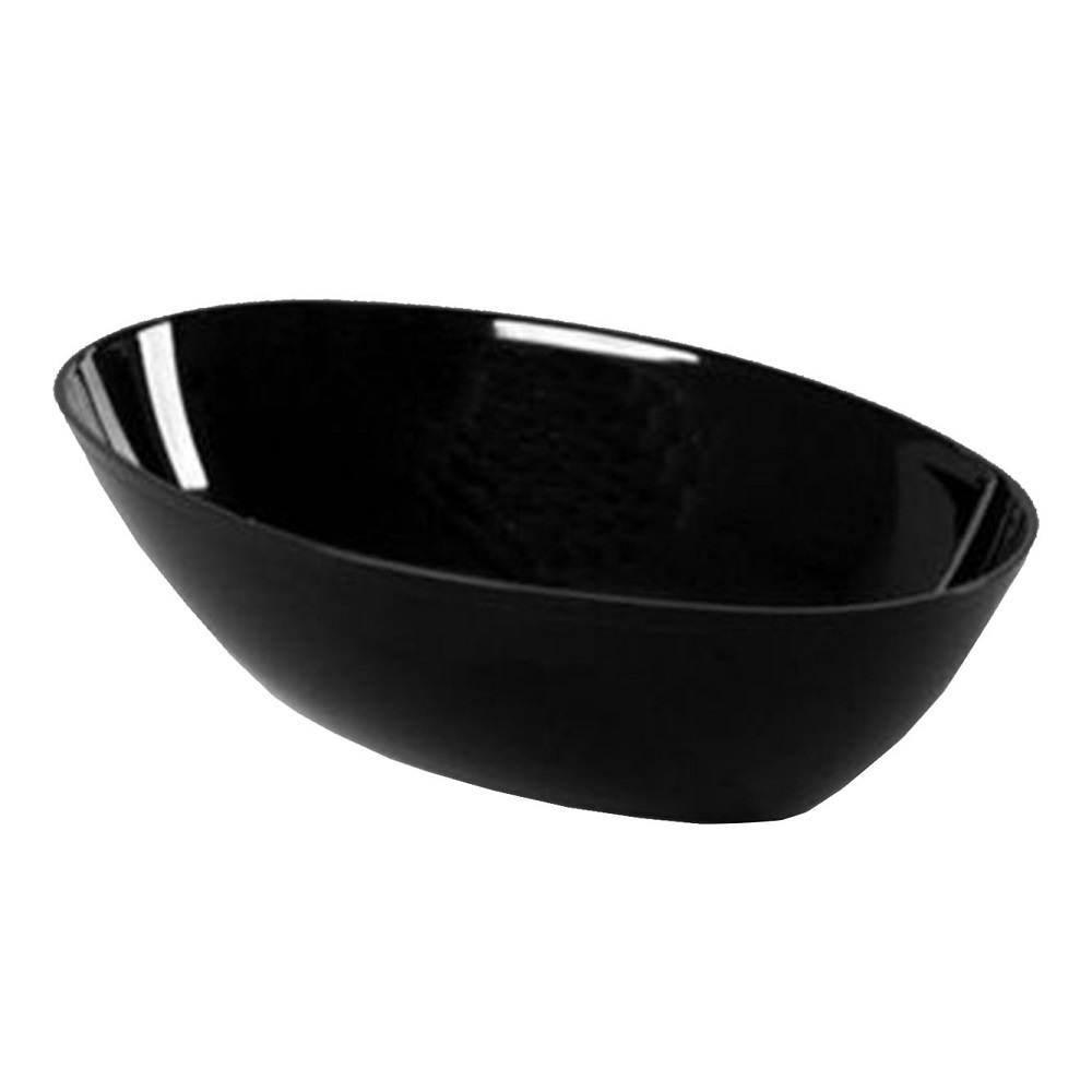 A7LBBL Caterline Pack N Serve Black .5 Gal Oval Plastic Luau Bowl 50/cs - A7LBBL 1/2 GAL BLK LUAU BOWL