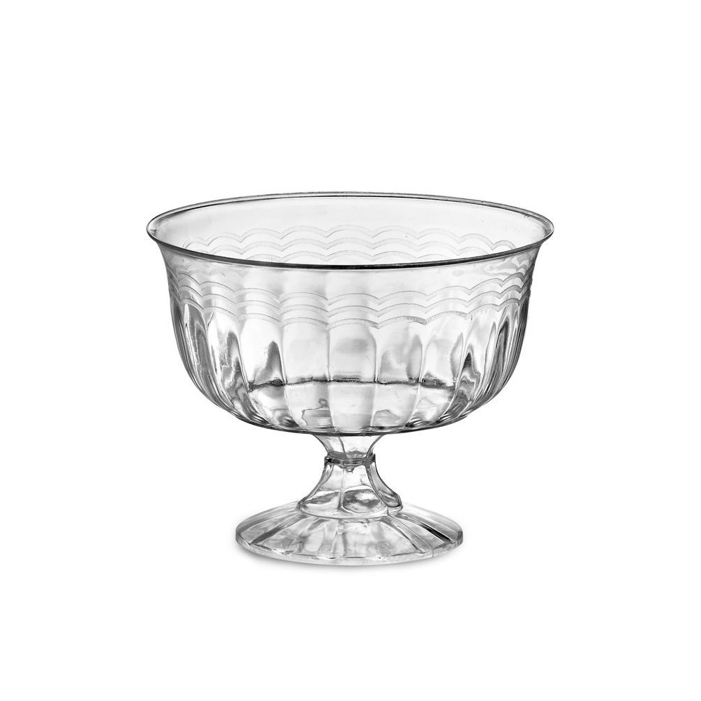 EMI-REDC8 Resposables Clear 8 oz. Plastic Pedestal Dessert Bowl 10/24 cs - EMI-REDC8 CLR 8z DESSERT CUP