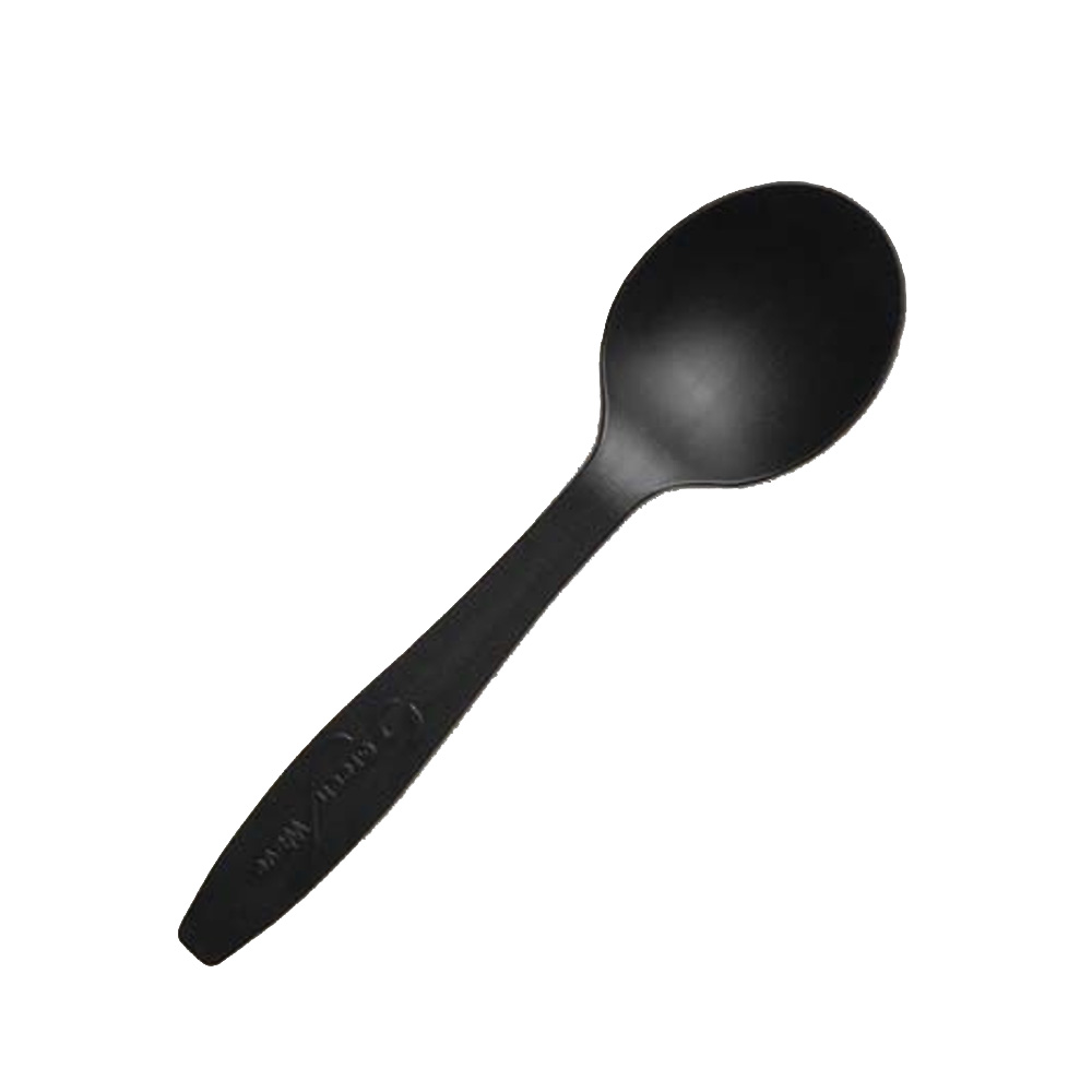 SSPOON-BLK Epoch Black Compostable Soup Spoon 1000/cs - SSPOON-BLK SPOON COM SOUPBLACK