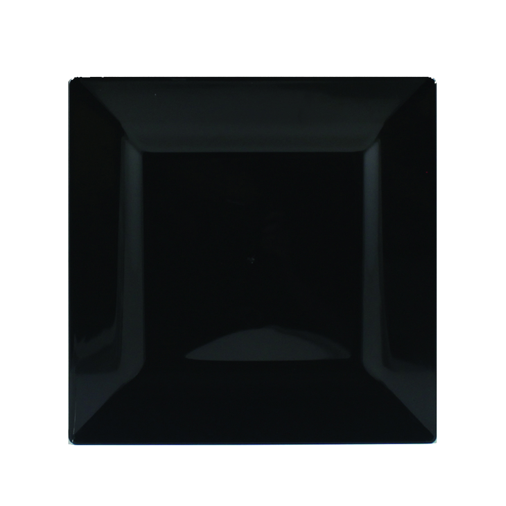 SQ00651Simply Squared Black 6.5" Plastic Plate 12/10 cs - SQ00651 6.5"BLK SIMSQ PLATE