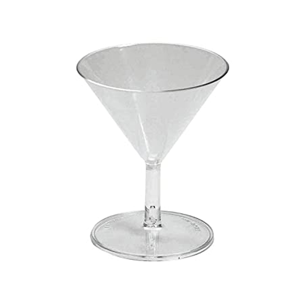 EMI-MM2C Mini Martini Glass 2 oz. Clear Plastic 2pc 12/10 cs - EMI-MM2C 2z MINI MARTINI GLASS