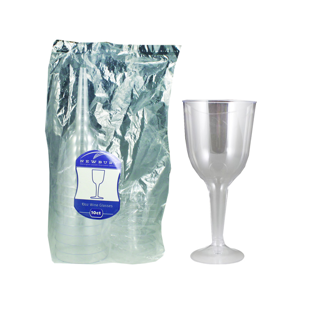 NC20116 Newbury Wine Glass 10 oz. Clear Plastic 10/10 cs - NC20116 CLR 10 OZ WINE GLASS