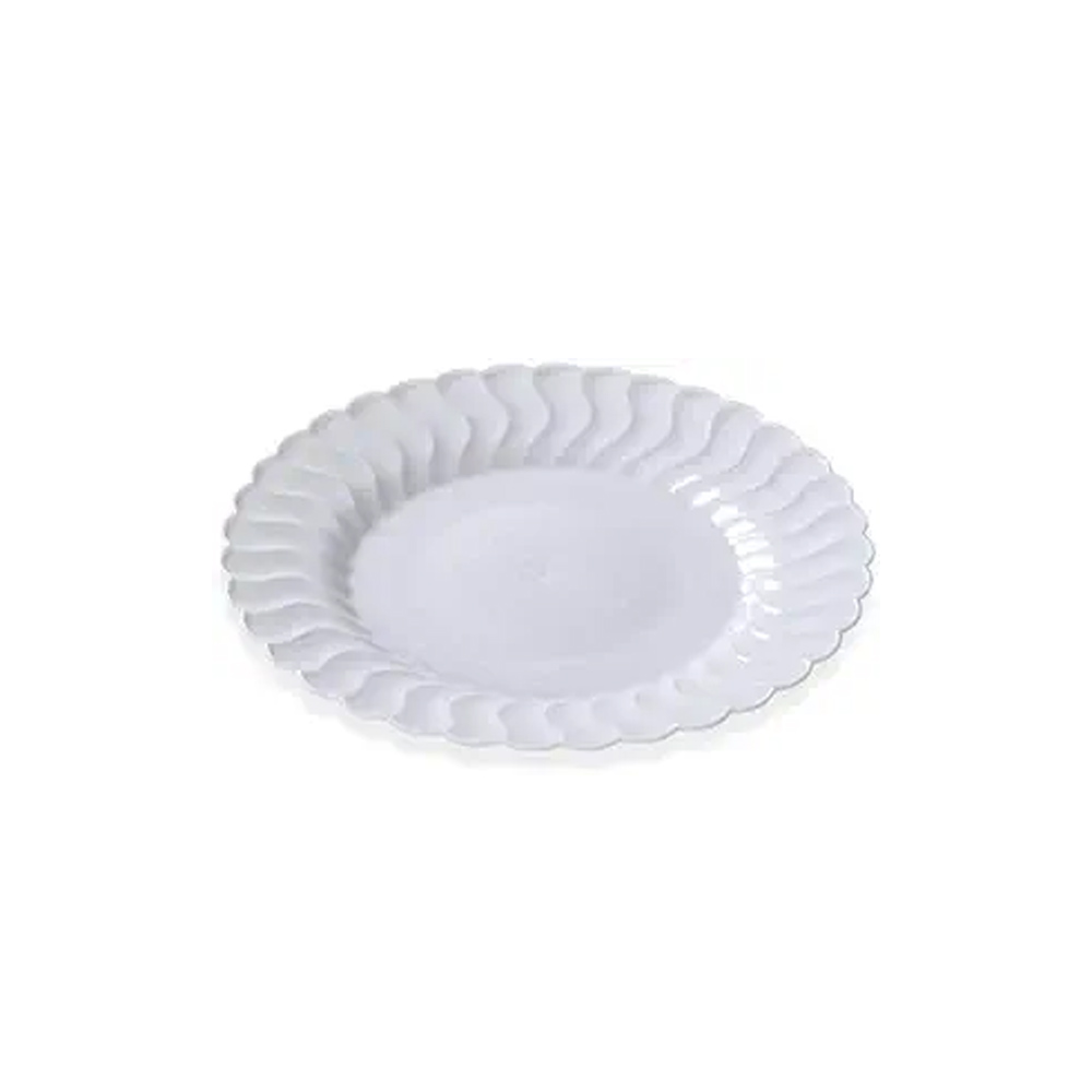 206-WH Flairware White 6" Plastic  Dessert Plate 10/18 cs