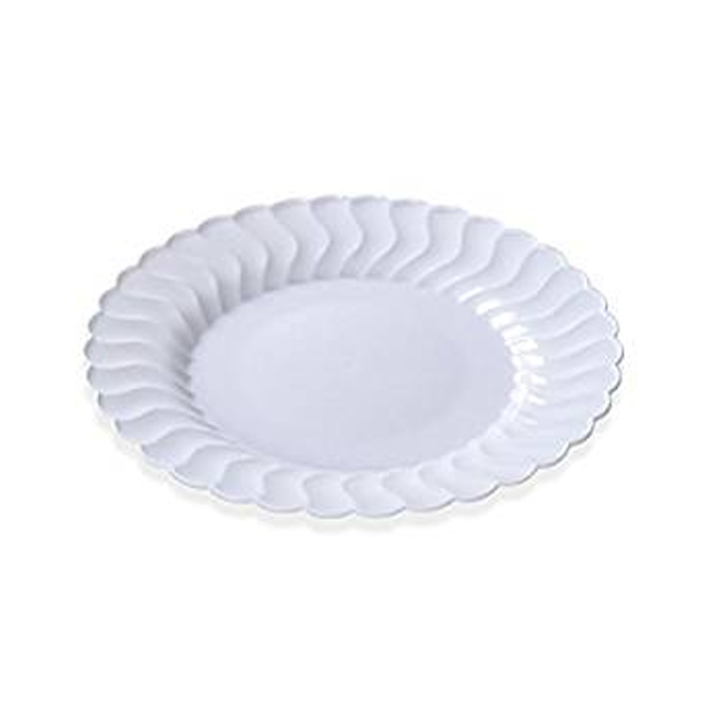 207-WH Flairware White 7.5" Plastic Salad Plate 10/18 cs