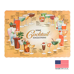 PM128 Cocktail Print 10"x14"  Placemat 1000/cs