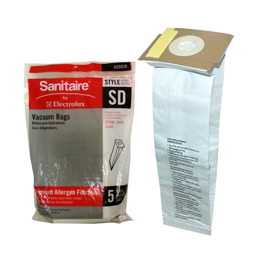 63262B Premium Paper Vacuum Bags w/Allergent Filtration for SC9180/327 SC9150/63262B-10 5/cs - 63262B PREM PAP VAC BAG SC9180