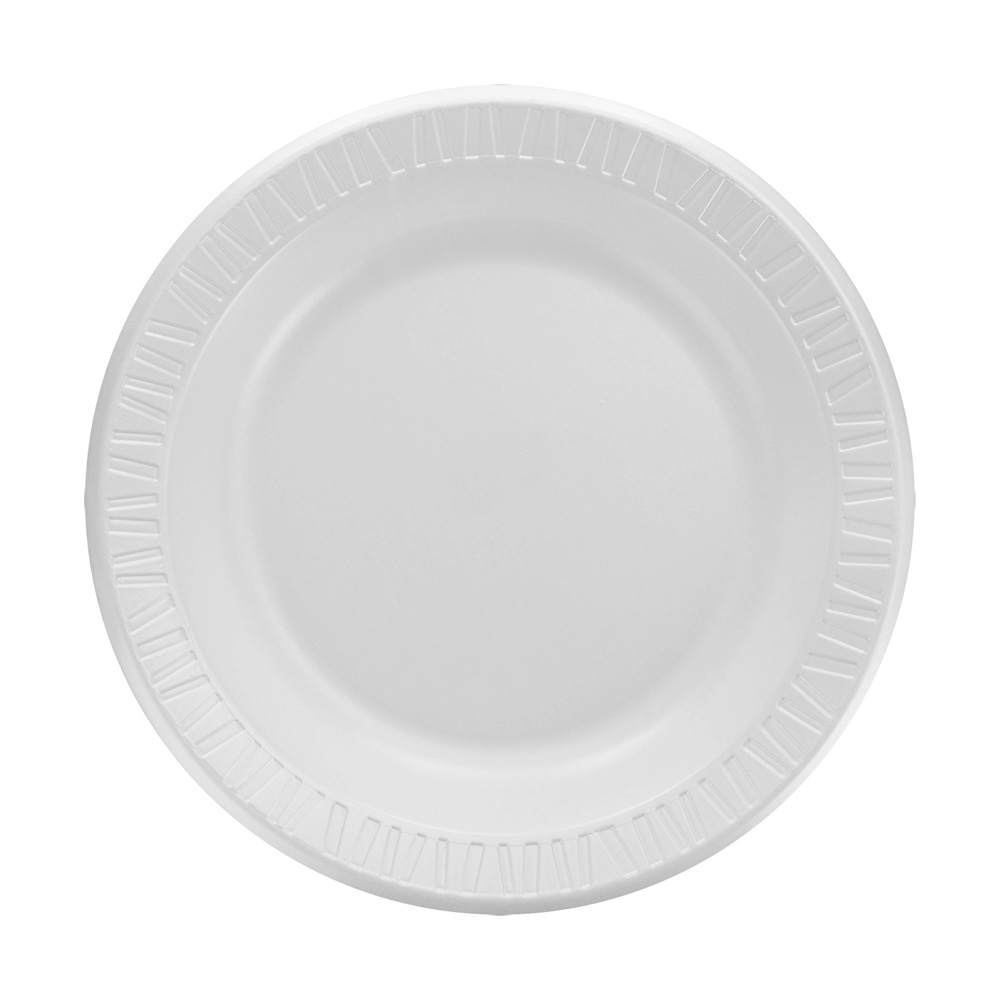 10PWQR Quiet Classic White 10.25" Laminated Foam Plate 4/125 cs - 10PWQR WHT 10.25" LAM FOAM PLT